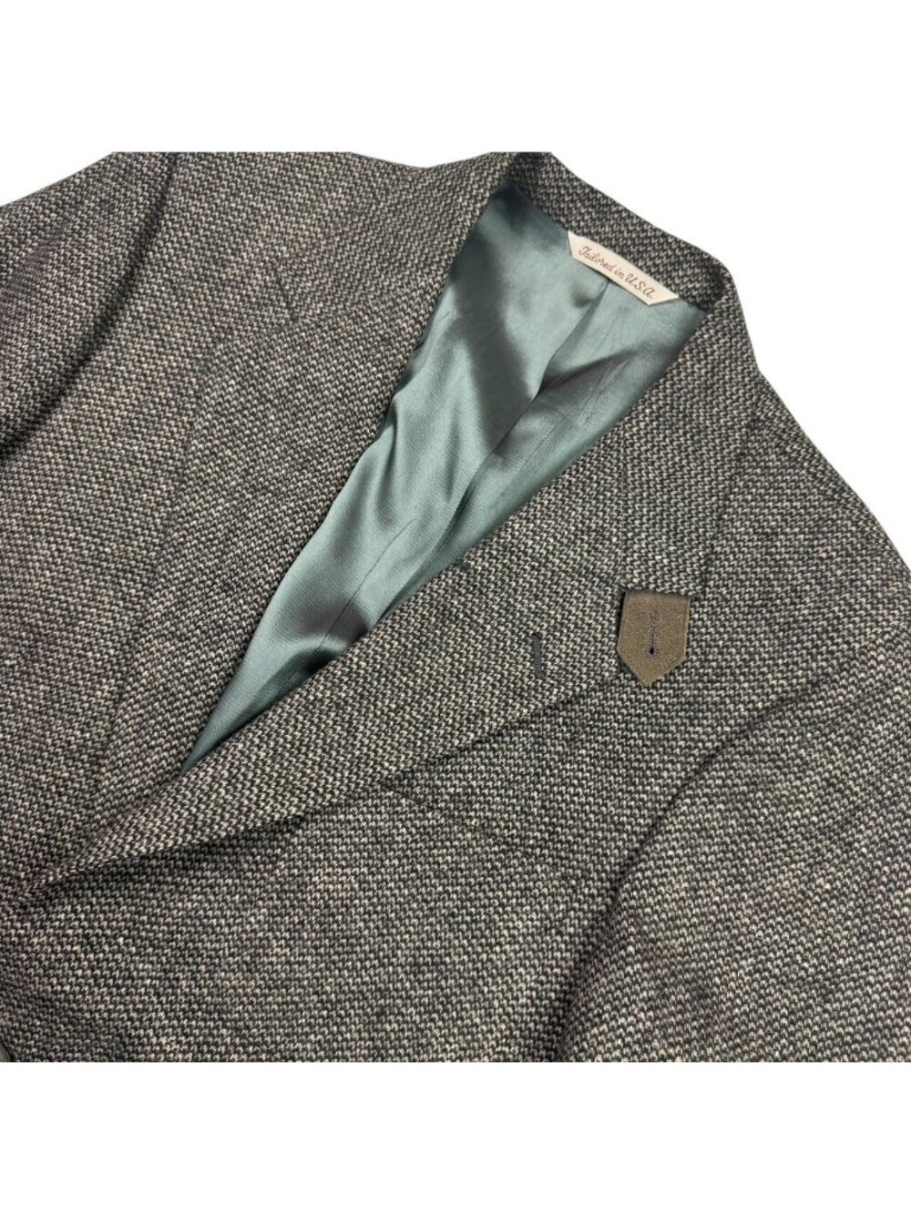 Stafford Men's 100% Wool 2-Button Blazer Leather Elbows Gray • 39R
